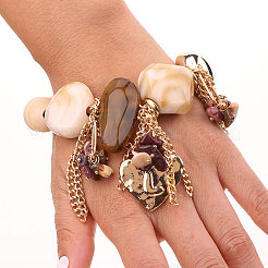 Браслеты с подвесками в виде преувеличенного сердца из сплава&nbsp;WGF0345-01