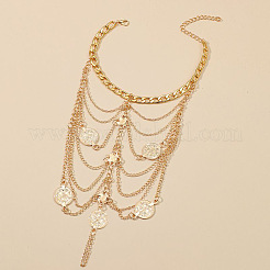 Многослойные браслеты на ногу в стиле бохо с кисточками из сплава и кольцами для пальцев ног для женщин&nbsp;FS-WGD13F5-02