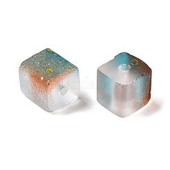 Матовые стеклянные бусины с золотистой блестящей пудрой&nbsp;DGLA-NH001-8mm-01F