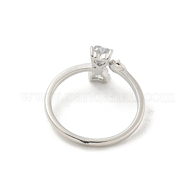 Латунные оправы для колец-манжет с прозрачными кубическими цирконами&nbsp;LS-KK-G518-10P-06-1