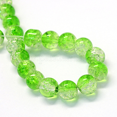 Выпечки окрашены прозрачным потрескивание Стекловолокна круглый шарик DGLA-Q018-8mm-04-1