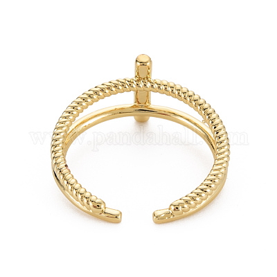 Латунь манжеты кольца RJEW-Q164-029-NF-1