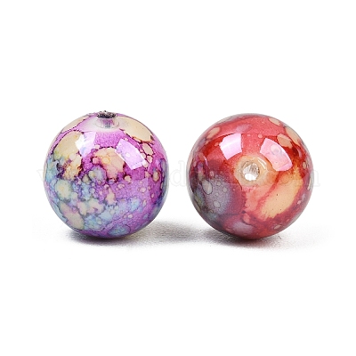 Печатные прозрачные бусины из смолы&nbsp;RESI-C070-14-1