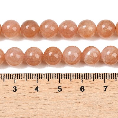 Натуральный Sunstone бисер пряди&nbsp;G-G342-A03-9mm-1