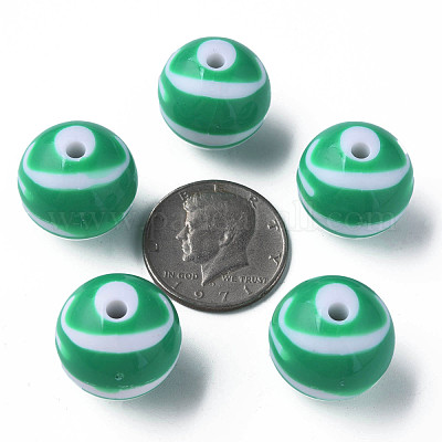 Непрозрачные полосатые акриловые бусины&nbsp;MACR-S373-27C-07-1