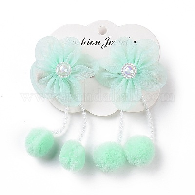 Цветочная ткань металлические заколки крокодил&nbsp;LS-PHAR-D013-01E-1