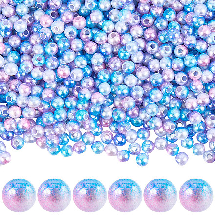 Абс пластмасса имитация жемчужина круглые бусины&nbsp;SACR-SP0001-31A-02-1