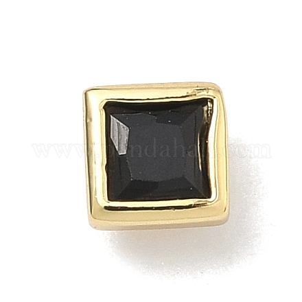 Квадратные латунные микропаве кабошоны из кубического циркония&nbsp;KK-P345-13G-E04-1