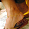 Alloy Tassel Anklets for Women, Golden, Round, 8-5/8 inch(220mm)