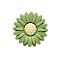 Food Grade Eco-Friendly Silicone Focal Beads, Daisy, Dark Olive Green, 20x20mm, Hole: 2mm