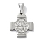 Religion 304 Stainless Steel Pendants, Cross with Cssml Ndsmd Cross God Father Religious Christianity Charm, Stainless Steel Color, 26x22x2mm, Hole: 8x3mm