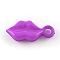 Opaque Acrylic Pendants, Lip, Blue Violet, 26x11.5x5mm, Hole: 3.5mm, about 685pcs/500g