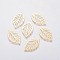 304 Stainless Steel Pendants, Leaf, Golden, 24x14x0.5mm, Hole: 0.8mm