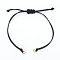 Braided Waxed Cord for DIY Bracelet Making, with 304 Stainless Steel Loop, Golden, Single Length: about 13~14cm
