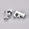 Alloy Slide Charms, with Crystal Rhinestone, Letter, Platinum, Letter.F, F: 11.5x9x4.5mm, Hole: 2x8mm