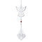 Teardrop Glass Hanging Suncatcher Pendant Decoration, Crystal Ceiling Chandelier Ball Prism Pendants, with Stainless Steel Findings, Angel & Fairy, 350mm