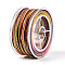 27M Segment Dyed Round Polyester Twisted Cords, with PET Plastic, for Jewelry Making, Colorful, 1mm, about 29.53 Yards(27m)/Roll