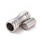 Tarnish Resistant 304 Stainless Steel Magnetic Clasps with Glue-in Ends, Column, Stainless Steel Color, 18x8mm