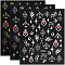 12 Sheets 6 Colors PET Nail Art Stickers Decals, Self Adhesive, for Nail Tips Decorations, Heart & Star & Moon Pattern, Mixed Color, 10x8x0.02cm, 2 sheets/color