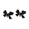 304 Stainless Steel Bowknot Stud Earring Findings, with Loop, Black, 10x15mm, Hole: 1.2mm, Pin: 0.7mm