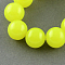 Imitation Jade Glass Beads Strands, Spray Painted, Round, Green Yellow, 4mm, Hole: 1.1~1.3mm, about 200pcs/strand, 31.4 inch