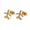 304 Stainless Steel Crystal Rhinestone Stud Earrings for Women, Golden, Airplane, 11.5x11mm