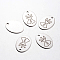 Non-Tarnish Spray Painted 201 Stainless Steel Pendants, Oval with Pattern, Stainless Steel Color, 30x22x1mm, Hole: 3mm