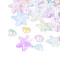 Plastic Beads, Starfish & Heart, AB Color Plated, Mixed Color, 9~18x10~19x5.5~9mm, Hole: 1.7~2mm, about 1000pcs/500g