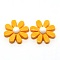 Resin Cabochons, Flower/Daisy, Yellow, 16.5x5.5mm