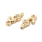 Christmas Alloy Rhinestone Charms, Golden, Candy Cane, 13.5x6x2.8mm, Hole: 1.6mm