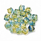 Two Tone Transparent Spray Painted Acrylic Beads, Polygon, Olive Drab, 7.5x8x8mm, Hole: 1.8mm, about 1690pcs/500g