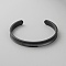Stainless Steel Open Cuff Bangles, Black, Inner Diameter: 2-1/4 inch(5.7cm) x 2-3/8 inch(5.9cm)