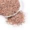 Spray Painted Picasso Cylinder Glass Seed Beads, Light Salmon, 1x1.7mm, Hole: 0.9~1mm