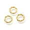Brass Beads, Cadmium Free & Nickel Free & Lead Free, Twist Flat Round, Real 18K Gold Plated, 8x1.3mm, Hole: 5mm