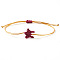 Waxed Cord Braided Bracelets for Women, Star, FireBrick, Inner Diameter: 11 inch(28cm)