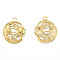 Ion Plating(IP) 201 Stainless Steel Pendants, Moon with Sun, Real 18K Gold Plated, 23.5x20x2.5mm, Hole: 2mm