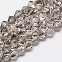 Подражать австрийский хрусталь двойной конус стеклянные бусы нити&nbsp;GLAA-F029-4x4mm-07