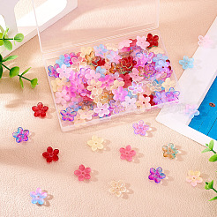 130 шт. 13-цветные прозрачные стеклянные бусины-спрей&nbsp;GLAA-TA0003-22