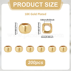 200 шт. Латунные дистанционные бусины&nbsp;KK-PH0012-51G-01