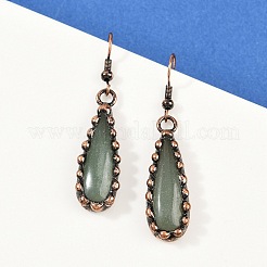 Серьги-капли из латуни с натуральными смешанными камнями&nbsp;G-B149-15R