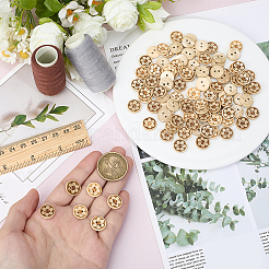 100 шт. кокосовые пуговицы с 2 отверстиями&nbsp;BUTT-CY0001-31