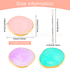 Палитра цветов из искусственного агата и палитра из нержавеющей стали 430 с двойной головкой&nbsp;MRMJ-FG0001-14