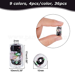 36 шт. 9-х цветные бусины ручной работы из серебряной фольги в технике лэмпворк&nbsp;FOIL-OC0001-04