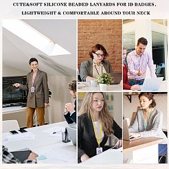 Силиконовые шейные ремни для удостоверений личности с бисером&nbsp;NJEW-SW00025-12