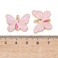 Подвески из цинкового сплава с эмалевой лентой для повышения осведомленности о раке груди&nbsp;ENAM-I079-02G-02