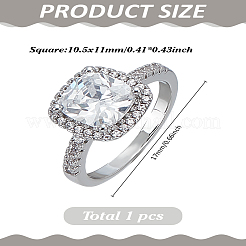 1 шт. латунные кольца с микропаве из кубического циркония для женщин&nbsp;RJEW-LP0001-27