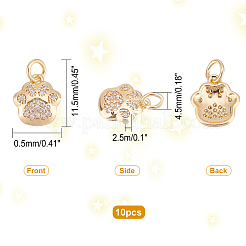 10шт латунные микропаве прозрачные кубические циркониевые подвески&nbsp;KK-FH0003-23