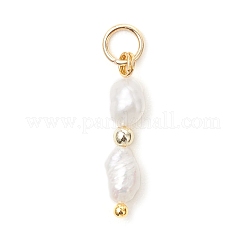 Подвески из натурального барочного жемчуга кеши и синтетического немагнитного гематита с гальваническим покрытием.&nbsp;PALLOY-JF04993-01