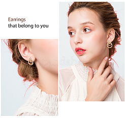 8 пара 8 стилей сережек-гвоздиков из сплава овальной и круглой формы в виде цепочки&nbsp;EJEW-FI0001-47