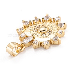 Кулон из латуни с прозрачным кубическим цирконием&nbsp;ZIRC-M114-13G